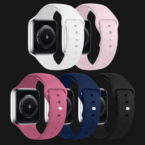 5pc Multipack Silicone Apple Watch Straps