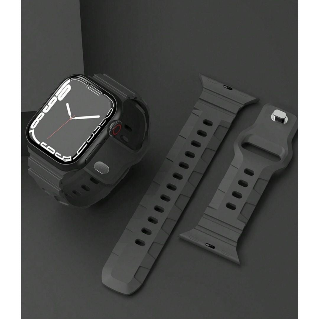 Army BlackFlex Silicone Apple Watch Straps