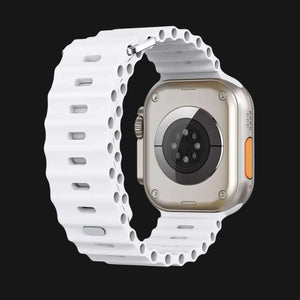 White AdventureFlex Silicone Apple Watch Strap