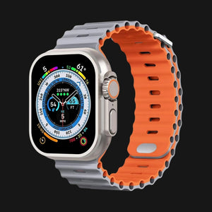 Orange & Grey AdventureFlex Silicone Apple Watch Strap