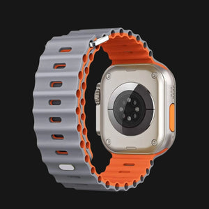 Orange & Grey AdventureFlex Silicone Apple Watch Strap