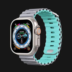 Blue & Grey AdventureFlex Silicone Apple Watch Strap