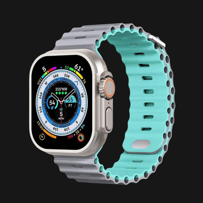 Blue & Grey AdventureFlex Silicone Apple Watch Strap