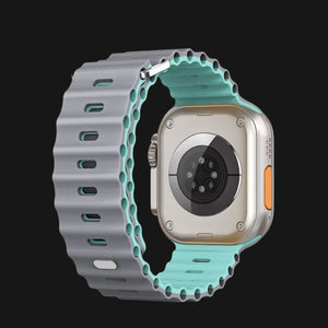 Blue & Grey AdventureFlex Silicone Apple Watch Strap