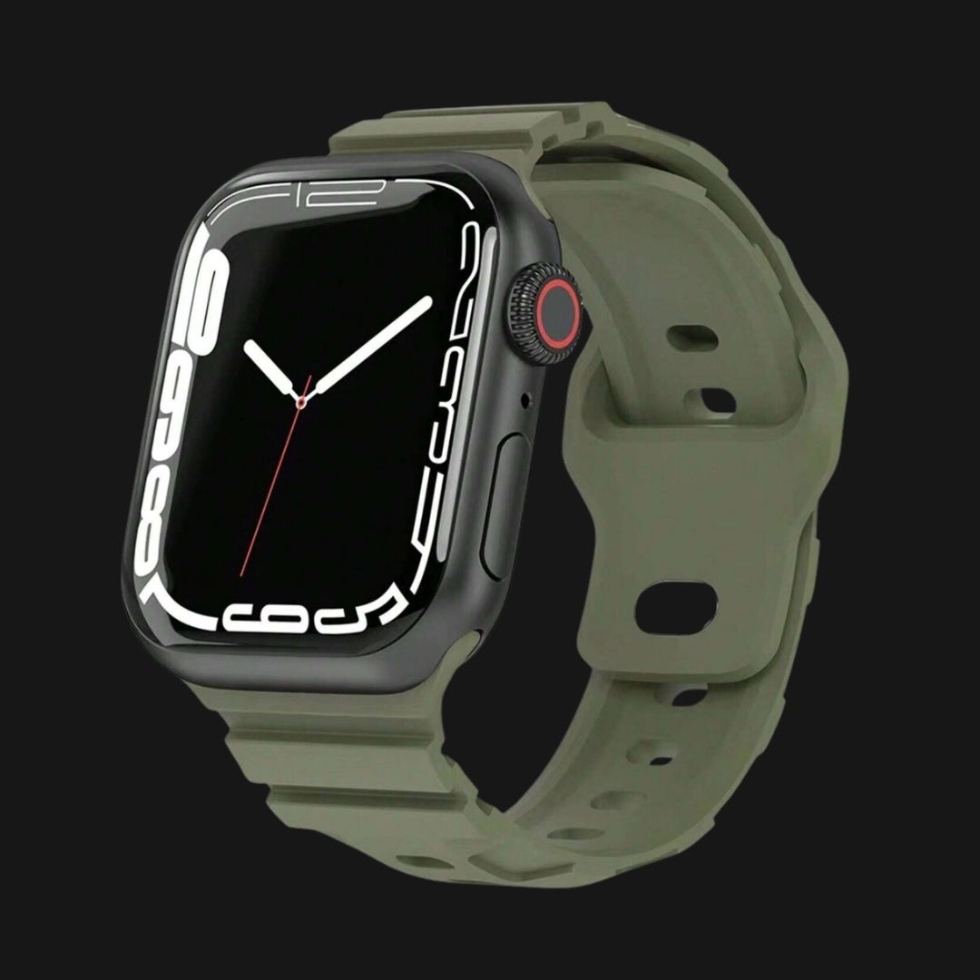 Army GreenFlex Silicone Apple Watch Straps
