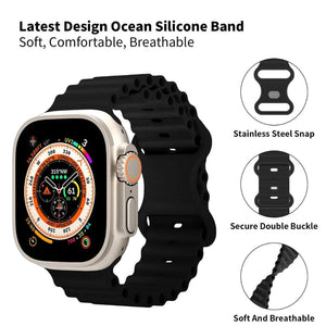 Black AdventureFlex Silicone Apple Watch Strap